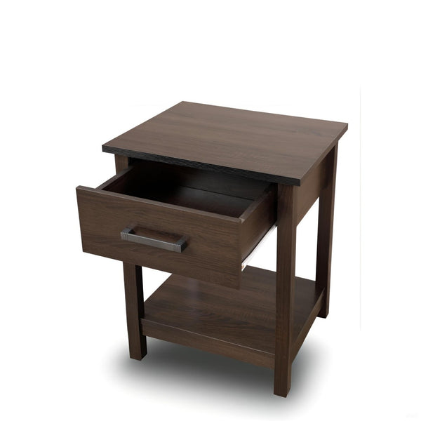 English Elm Sleek Contemporary Nightstand - Warm Wenge Finish, Space-Saving Design For Modern Bedrooms & Guest Rooms B078112086-GIGA