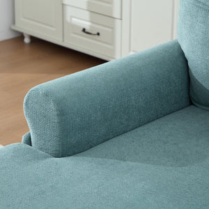 English Elm Modern Chenille Fabric Recliner Chaise Lounge Sofa with High-Resilience Foam, 550LB Capacity, Cozy Plush Backrest and Armrests for Living Room Relaxation Mint Green W395P371334