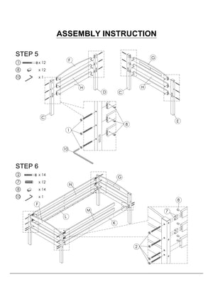 English Elm Twin Arch Slat Bunk Bed with Patented Insert & Lock Joint System — Sturdy Transitional Style, Space-Saving Design Espresso 14 L x 81 W x 9 H B2741P346378