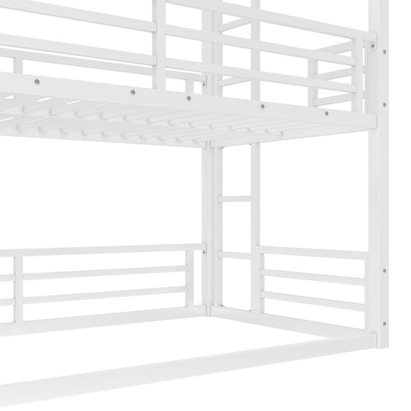English Elm Twin Metal Triple Bunk Bed With Safety Guardrails, Heavy-Duty Space-Saving Design For Kids & Dorms W1580S00164-GIGA