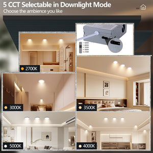 English Elm 6 Pack Slim Canless Wafer Ceiling Lights Dimmable 5cct Selectable for Any Room W2312P416004