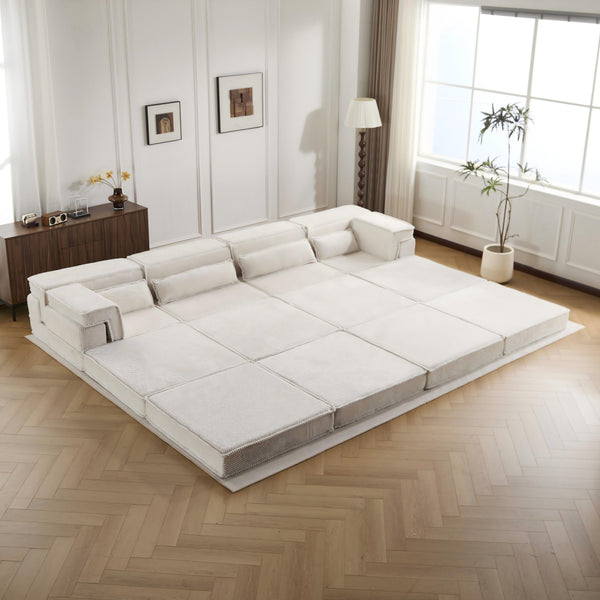 English Elm Compression Modular Floor Sofa Bed - Cozy, Versatile Lounge With Memory Foam & No Assembly Needed! W3723S00039