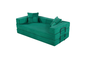 English Elm Sleeper Sofa Corduroy Upholstered Convertible Couch with Foam Cushions for Studio Living W1708P355153