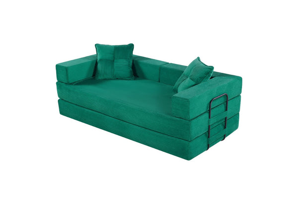 English Elm Sleeper Sofa Corduroy Upholstered Convertible Couch with Foam Cushions for Studio Living W1708P355153