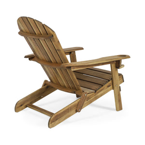 English Elm Christopher Knight Home® - BELLWOOD Adirondack Chair with Folding Design, Rustic Outdoor Wood Seat, Built-In Cup Holder Comfort Natural 37.75 L x 26.75 W x 8.5 H 68940.00