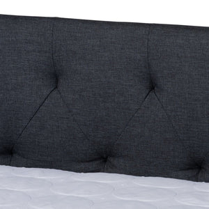 Baxton Studio Baxton Studio Modern Light Grey Upholstered Daybed with Twin Trundle for Stylish Space-Saving Comfort Haylie Dark Queen CF9046-Charcoal-Daybed-Q/T