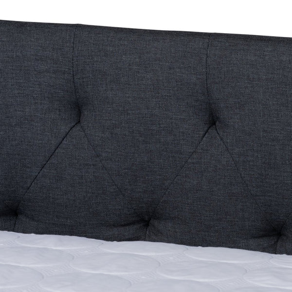 Baxton Studio Baxton Studio Modern Light Grey Upholstered Daybed with Twin Trundle for Stylish Space-Saving Comfort Haylie Dark Queen CF9046-Charcoal-Daybed-Q/T