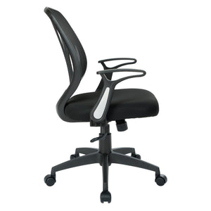 OSP Home Furnishings Screen Back Mesh Task Chair with Lumbar Support Ergonomic Seating for Home Office Use EM69202N-3M