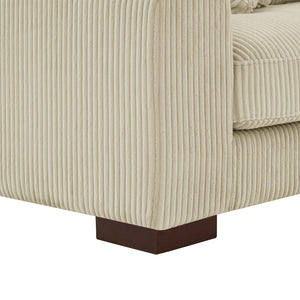 English Elm Large Corduroy Double Chaise Sectional Sofa with Lumbar Support for Spacious Living Rooms Beige B2748S00016