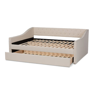 Baxton Studio Baxton Studio Haylie Modern Beige Daybed with Roll-Out Trundle - Stylish & Versatile Guest Solution CF9046-Beige-Daybed-F/T