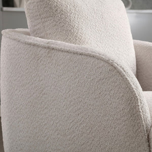 English Elm 30.3"w Boucle Barrel Swivel Chair 360 Rotation Lounge Seating for Living Room Ivory W3188P400931