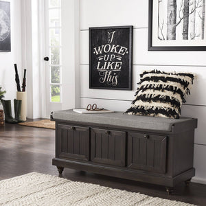Georgia Upholstered Storage Bench with Wood Frame for Entryway or Bedroom
