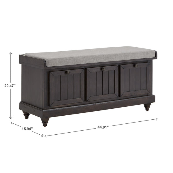 Georgia Upholstered Storage Bench with Wood Frame for Entryway or Bedroom