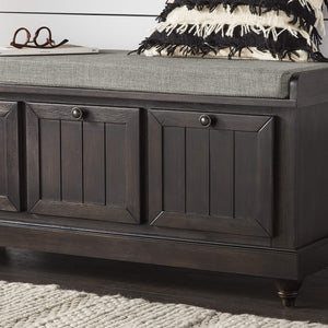 Georgia Upholstered Storage Bench with Wood Frame for Entryway or Bedroom