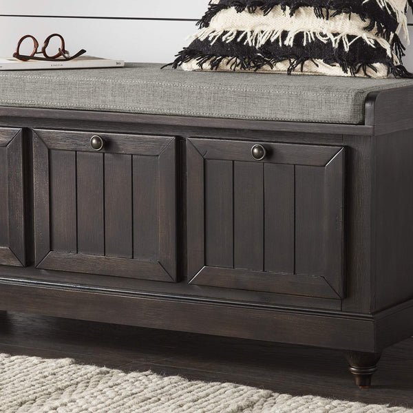 Georgia Upholstered Storage Bench with Wood Frame for Entryway or Bedroom