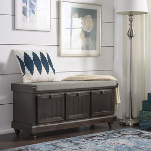 Georgia Upholstered Storage Bench with Wood Frame for Entryway or Bedroom