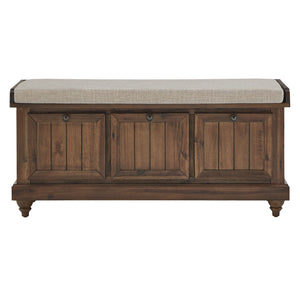 Homelegance Georgia Upholstered Storage Bench with Wood Frame for Entryway or Bedroom Antique Brown / Beige 967BR-13BL