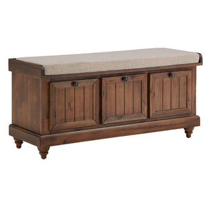 Georgia Upholstered Storage Bench with Wood Frame for Entryway or Bedroom