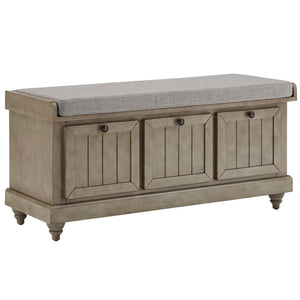 Georgia Upholstered Storage Bench with Wood Frame for Entryway or Bedroom