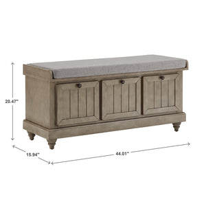 Georgia Upholstered Storage Bench with Wood Frame for Entryway or Bedroom