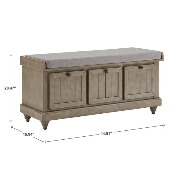 Georgia Upholstered Storage Bench with Wood Frame for Entryway or Bedroom