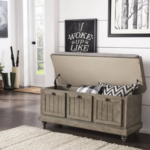 Georgia Upholstered Storage Bench with Wood Frame for Entryway or Bedroom
