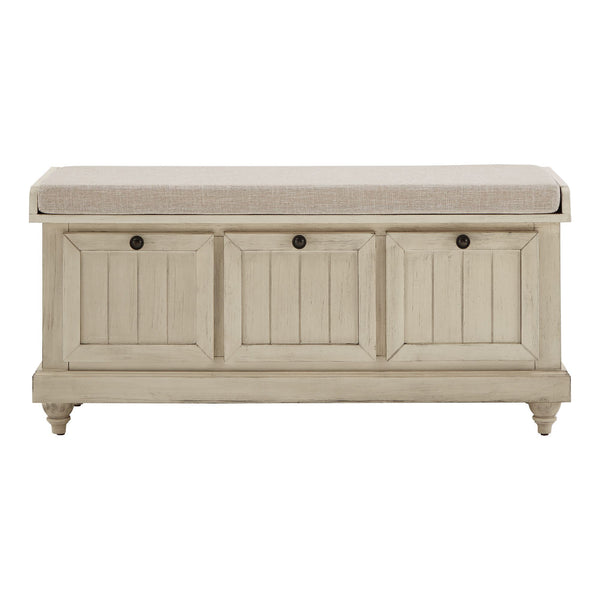 Georgia Upholstered Storage Bench with Wood Frame for Entryway or Bedroom