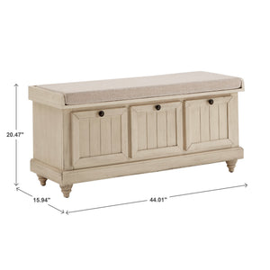 Georgia Upholstered Storage Bench with Wood Frame for Entryway or Bedroom