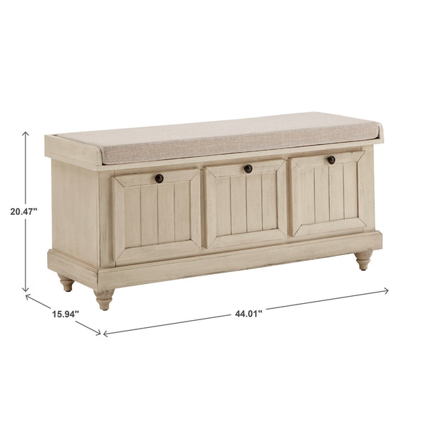 Georgia Upholstered Storage Bench with Wood Frame for Entryway or Bedroom