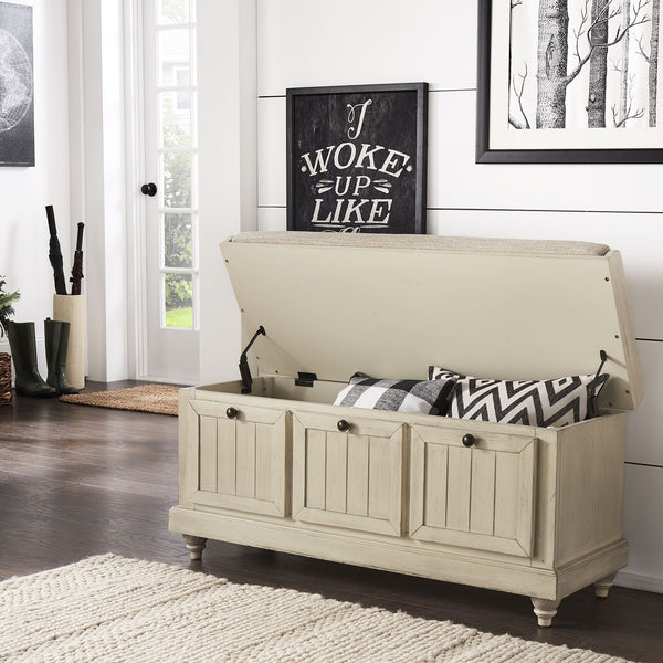 Georgia Upholstered Storage Bench with Wood Frame for Entryway or Bedroom