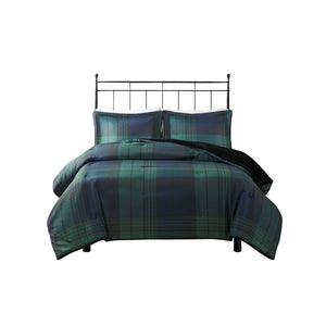 English Elm Full/Queen Bernston Faux Wool to Faux Fur Comforter Set - Plaid Print, Oeko-Tex, Down Alternative Cozy Reversible B035100729
