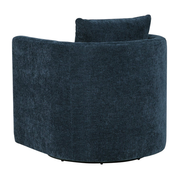 English Elm Sutton Ultra-Soft Navy Swivel Barrel Chair with Pocket Coil Seat, Reversible Cushions & Stain-Resistant Fabric B050P322584