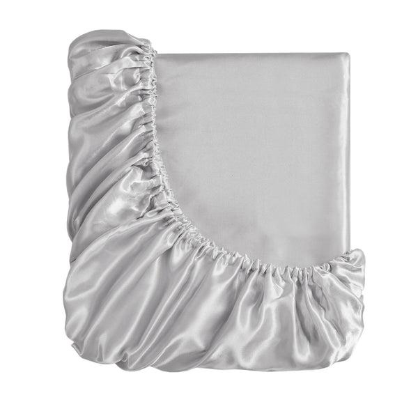 English Elm 4 Luxury Satin Twin Sheet Set - 100% Polyester, Soft Smooth 90g Finish, Deep Pocket Fit & Breathable Comfort LIGHT GREY 11.81 L x 9.84 W x 3.15 H B035P319697