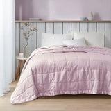 Madison Park Cambria Casual Oversized Down Alternative Blanket with Satin Trim MP51-7645 Lilac