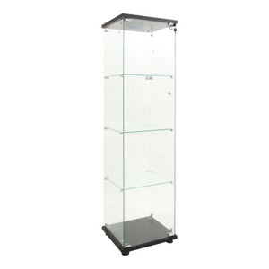 English Elm Tempered Glass Display Cabinet - Versatile Wine, Storage & File Cabinet With Led Light, Adjustable Feet W3155P268117-GIGA