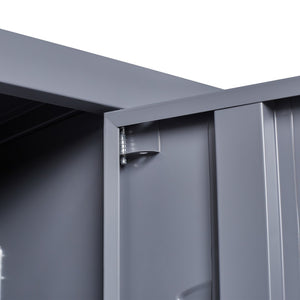 English Elm 9 Compartment Steel Locker Tower Powder Coated Gray for Gym Office or Bedroom T2398P251437