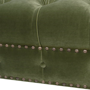 English Elm Jennifer Taylor Home - Alto Handcrafted 88" Tufted Chesterfield Sofa in Olive Performance Velvet with Nailhead Trim and Supportive Frame B2719P238299