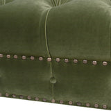 English Elm Alto 88" Tufted Chesterfield Sofa, Olive Green Performance Velvet