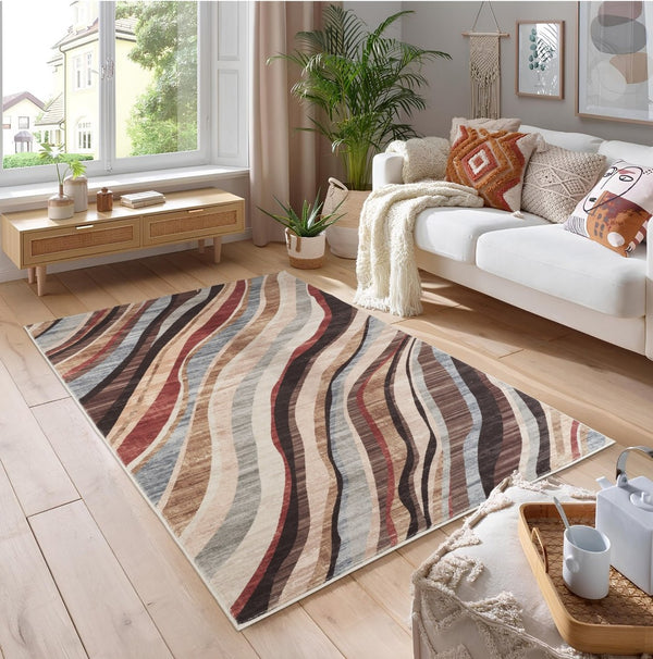 English Elm Jewel Toned Geometric Area Rug Low Pile Multi Color Living Room Floor Accent B186P428919