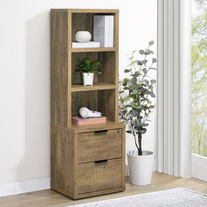 English Elm Geary Mango 3-Shelf Bookcase with Lockable Top Drawer, USB Port, Engineered Wood, Display & Secure Storage B062P375563
