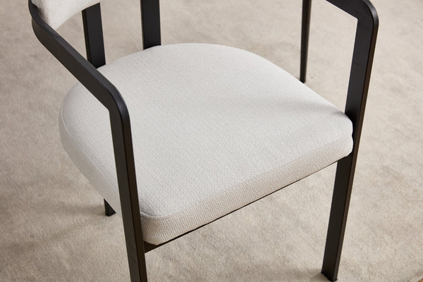 English Elm Modern Tufted Boucle Dining Chairs Set of 2 with Curved Back and Matte Metal Legs W3244P337430