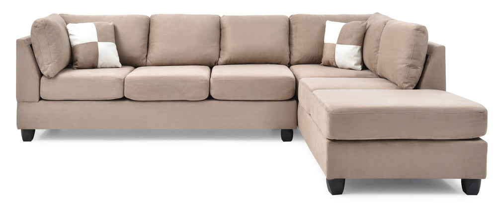 English Elm Malone Modern Microfiber Sectional Sofa with Pocketed Coil & Foam Seating, Removable Backs for EZ Delivery Mocha 47.5 L x 27.5 W x 23 H B078S00590