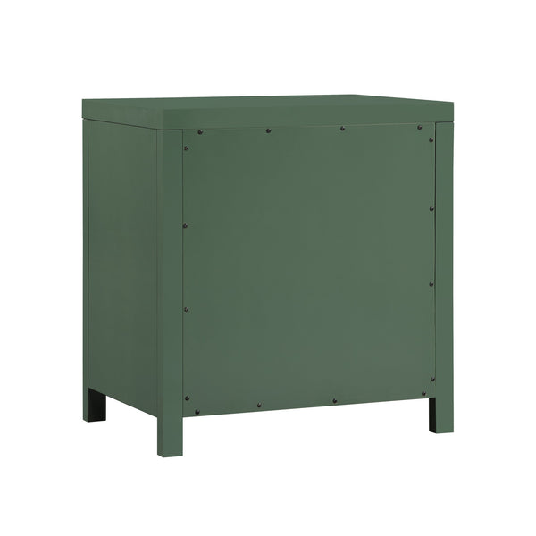 English Elm Nevarre 3-Drawer Nightstand with Brushed Gold Knobs, Solid Dovetail Drawers, No Assembly Needed Antique Green B050P376960