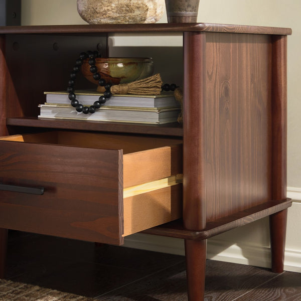 Spindle Mid-century Modern Nightstand with Drawer and Open Cubby for Stylish Storage Solutions