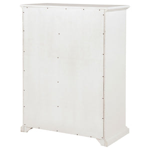 English Elm Anzio Six Drawer Tall Chest Matte Finish Modern Storage for Small Bedroom Spaces White B062P451787