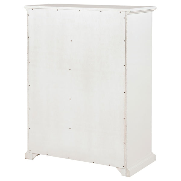 English Elm Anzio Six Drawer Tall Chest Matte Finish Modern Storage for Small Bedroom Spaces White B062P451787