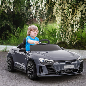 English Elm Aosom Licensed Audi 12v Electric Ride on Toy Car with Remote Suspension and Lights Gray W2225P229543