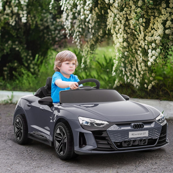 English Elm Aosom Licensed Audi 12v Electric Ride on Toy Car with Remote Suspension and Lights Gray W2225P229543