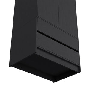 English Elm Armoire, Spacious Engineered Wood Wardrobe with Two Drawers, Hanging Rod and Hidden Storage Appeal Black 52 L x 19 W x 4 H B097S00100