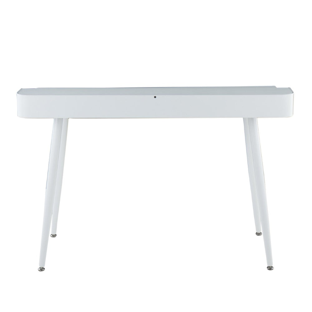 English Elm Desk with Powder-coated Steel Legs and Natural Wood Accents for Modern Home Office B202P471628